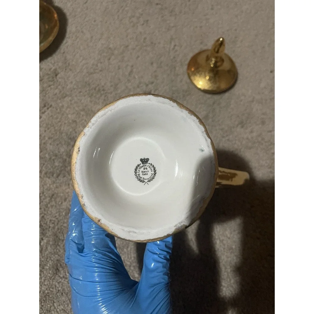 VTG Antique 24k Gold 8piece Teapot Set